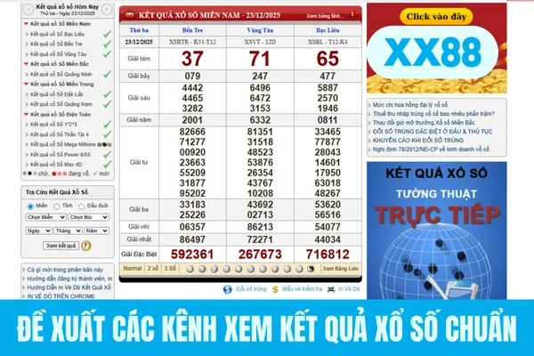 Đề xuất các kênh xem kết quả xổ số chuẩn