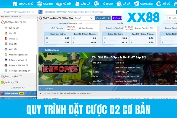 Quy trình đặt cược D2 cơ bản